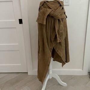 Faith Connexion brown suede skirt new with tags size xs.